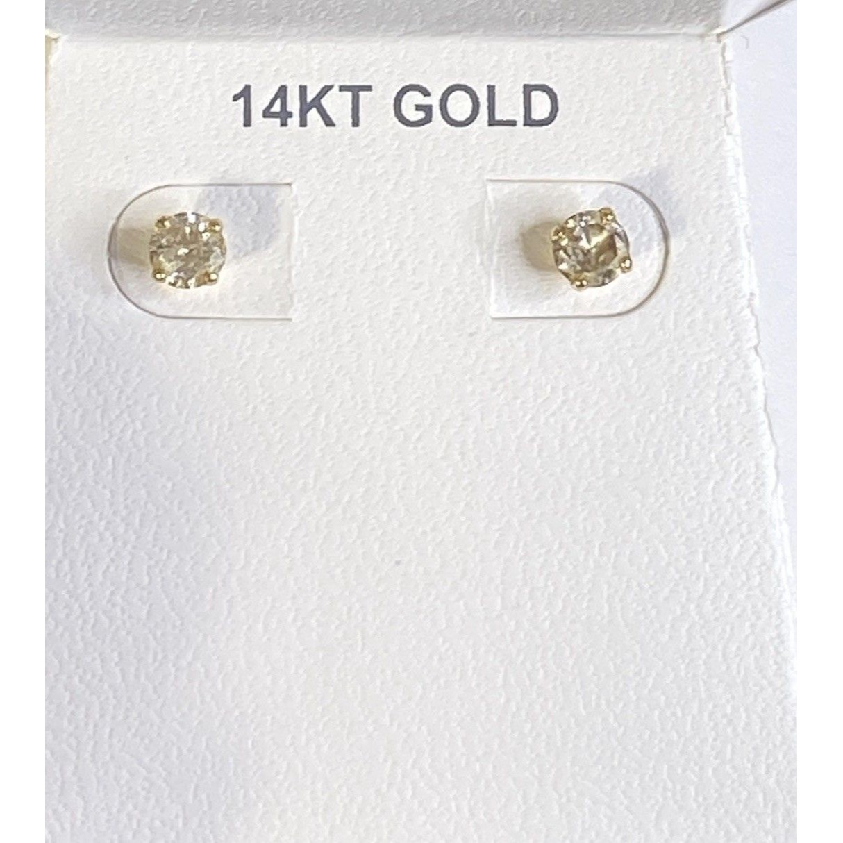 14kt Yellow Gold Diamond Stud Earrings 35 Ct